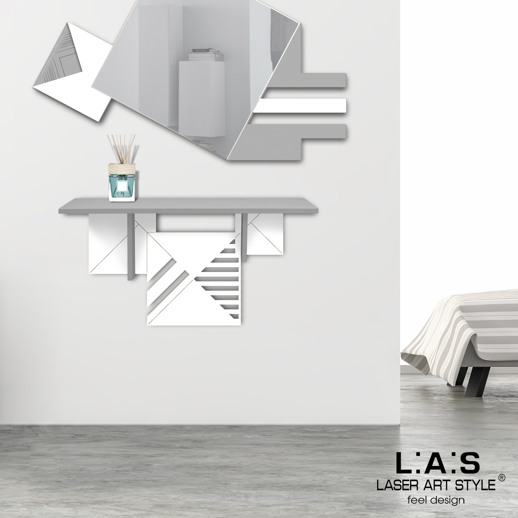 L:A:S Laser Art Style Consolle Ingresso Moderno, Legno, Bianco, 90 x 30 h30  cm : : Casa e cucina