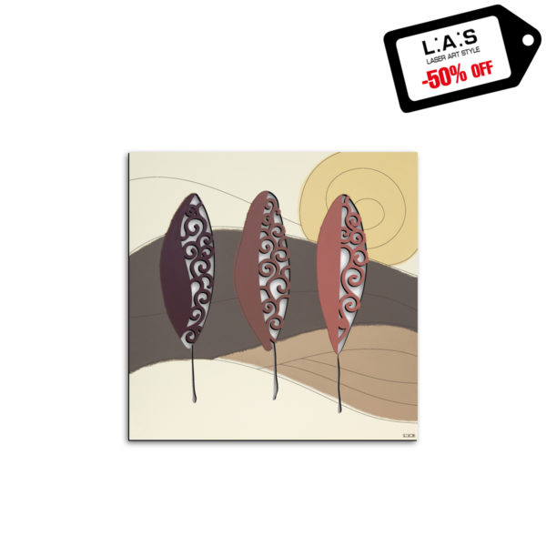 L:A:S - Laser Art Style - QUADRO – SCULTURA DA PARETE FLOREALE – Q-015 DECORO RUGGINE