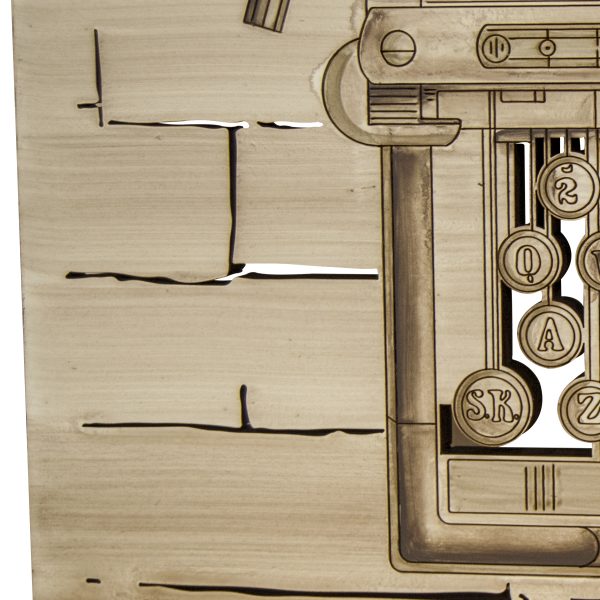L:A:S - Laser Art Style - QUADRO MODERNO -SCULTURA DA PARETE INDUSTRIAL – Q-025 DECORO MARRONE