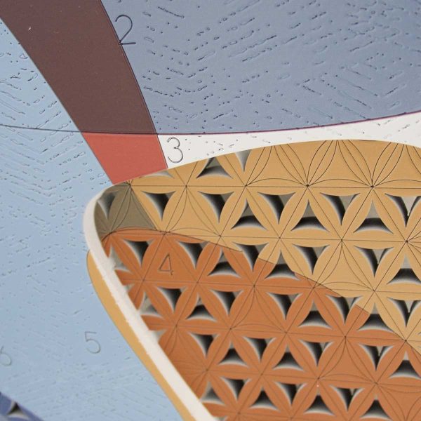 L:A:S - Laser Art Style - OROLOGIO DA PARETE DESIGN GEOMETRICO – SI-533 DECORO TONI CALDI