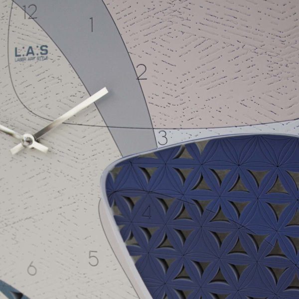 L:A:S - Laser Art Style - OROLOGIO DA PARETE DESIGN GEOMETRICO – SI-533 DECORO TONI FREDDI