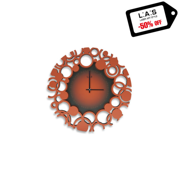 L:A:S - Laser Art Style - OROLOGIO DA PARETE MODERNO – SI-534 DECORO ROSSO