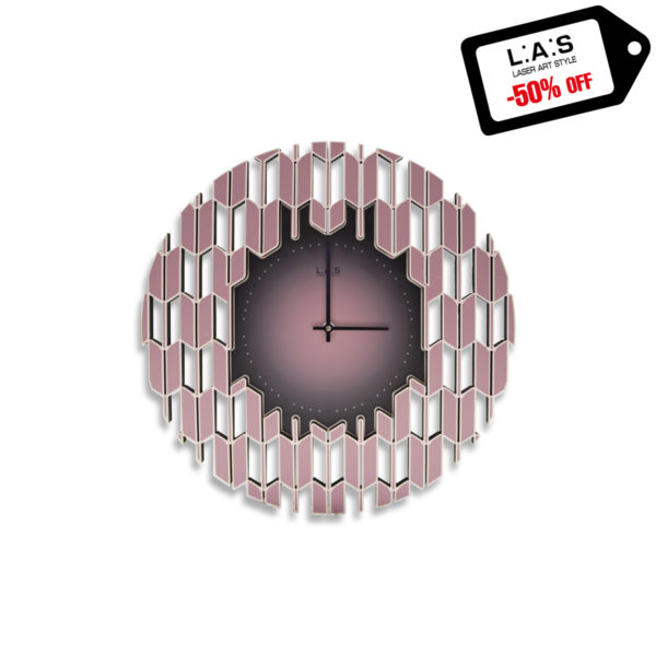 L:A:S - Laser Art Style - OROLOGIO DA PARETE DESIGN SI-540 DECORO ROSA-NERO