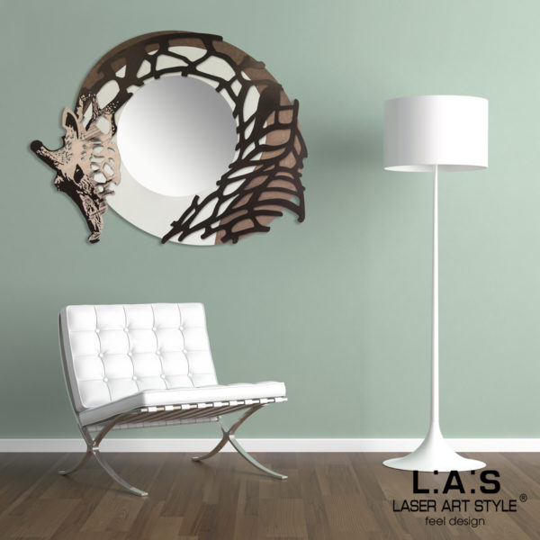 L:A:S - Laser Art Style - SPECCHIERA DESIGN ANIMALIER – SI-223-SP PANNA-MARRONE-DECORO TORTORA