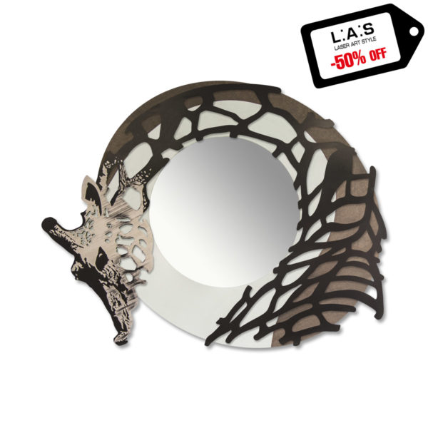 L:A:S - Laser Art Style - SPECCHIERA DESIGN ANIMALIER – SI-223-SP PANNA-MARRONE-DECORO TORTORA