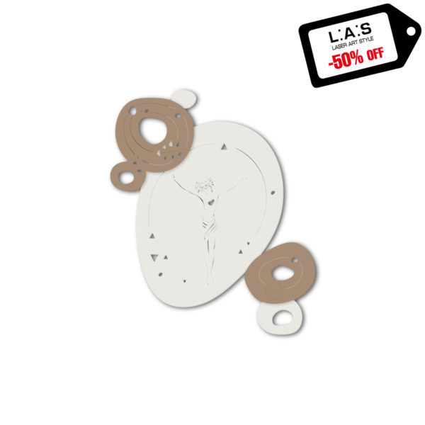 L:A:S - Laser Art Style - CROCIFISSO MODERNO SI-482L PANNA-NOCCIOLA