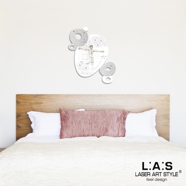 L:A:S - Laser Art Style - CROCIFISSO MODERNO – SI-429L BIANCO – ARGENTO