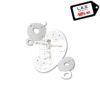 L:A:S - Laser Art Style - CROCIFISSO MODERNO – SI-429L BIANCO – ARGENTO