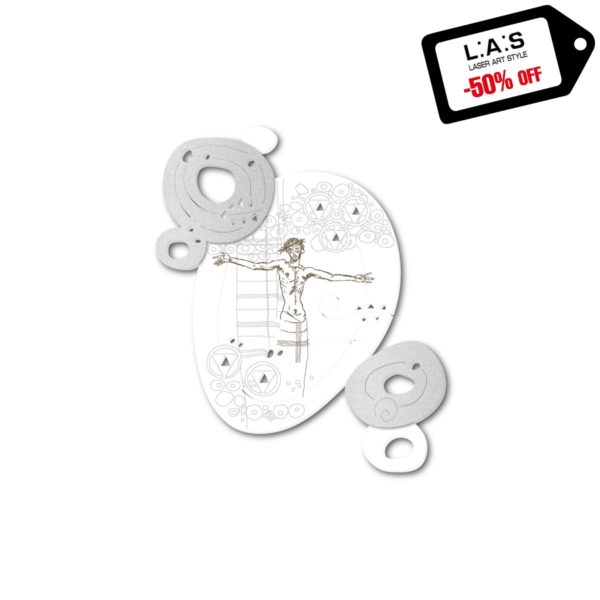 L:A:S - Laser Art Style - CROCIFISSO MODERNO – SI-429L BIANCO – ARGENTO