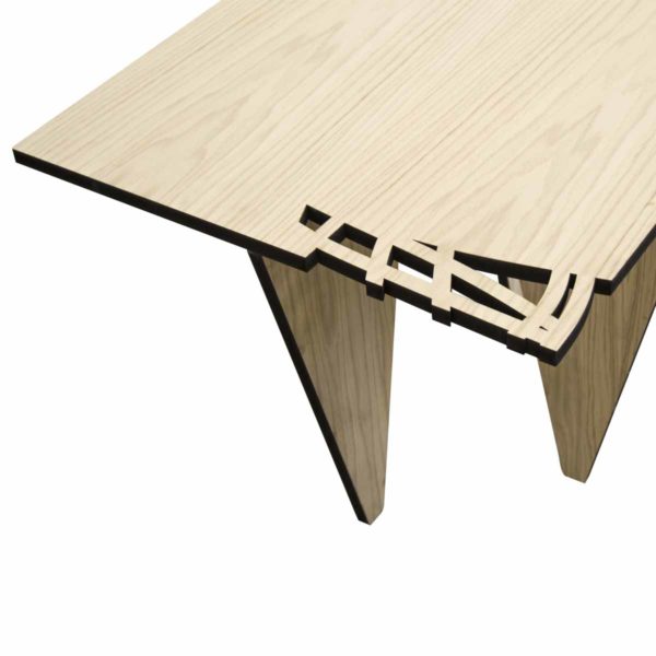 L:A:S - Laser Art Style - TAVOLO DESIGN LEGNO NATURALE – W-400 NATURAL WOOD